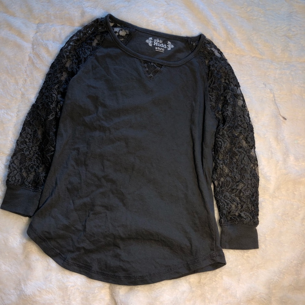 Grey Cute Nice Looking Long Sleeve Girls Shirt